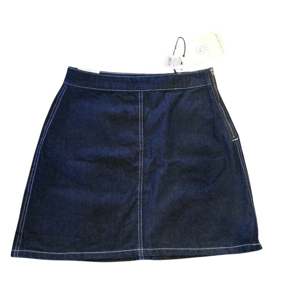 Cotton On Jean Skirt Womens 6 90s Denim A Line Mini Dark Wash Prep Dark Academia